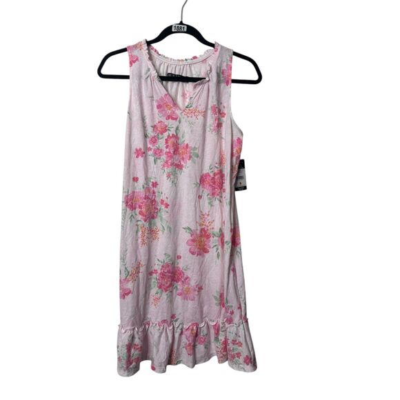 Lauren Ralph Lauren Pink Floral Sleeveless Ruffle Hem Dress | Size Small - Picture 1 of 2